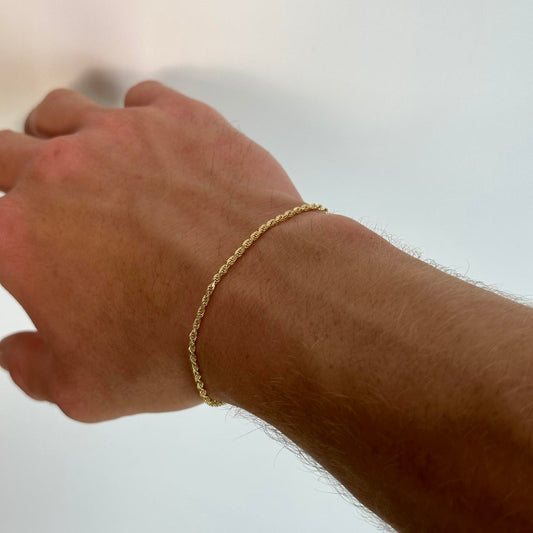 14k Gold Vermeil Rope Bracelet 2mm